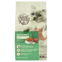 Special Kitty Gourmet Formula Dry Cat Food, Seafood Flavor Blend, 3.15 lb