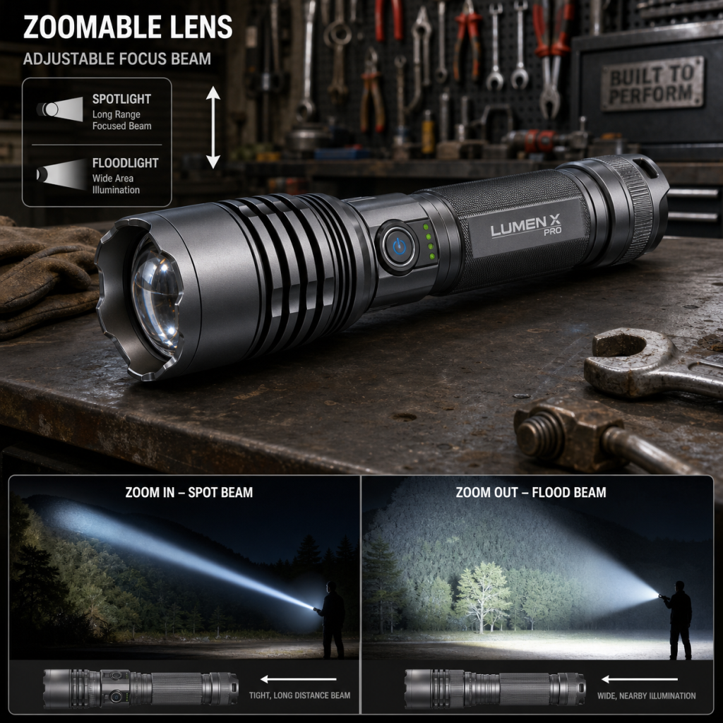 Zoomable LED Flashlight